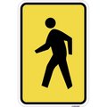 Amistad 12 x 18 in. Aluminum Sign - Pedestrian Crossing Symbol AM2026924